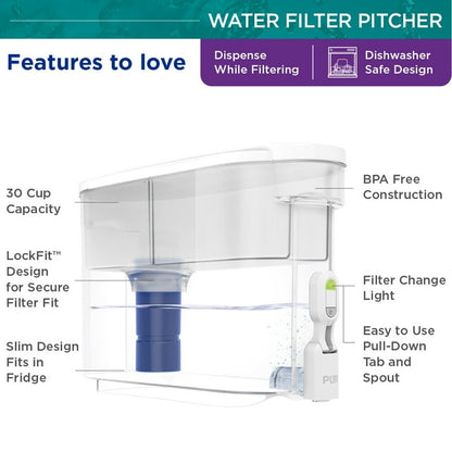 PUR Ultimate Dispenser Water Filter with Lead Reduction, 30 Cup,