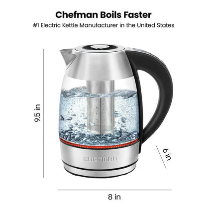 Chefman 1.8L Digital Rapid-Boil Glass Kettle