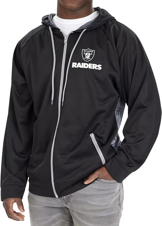 Zubaz Las Vegas Raiders Men's Black Hoodie with Team Color Viper Liner