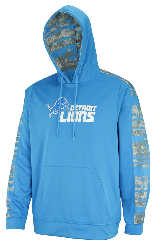 ZUBAZ NFL MEN'S DETROIT LIONS PERFORMANCE HOODIE W/ OXIDE SLEEVES XL