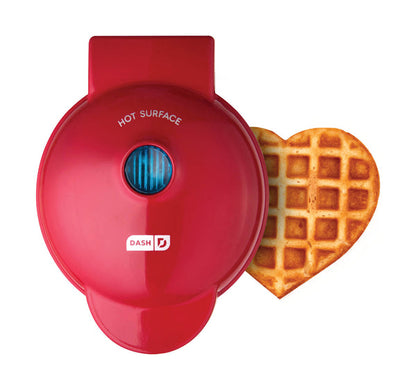 Dash Red Heart Mini Waffle Maker